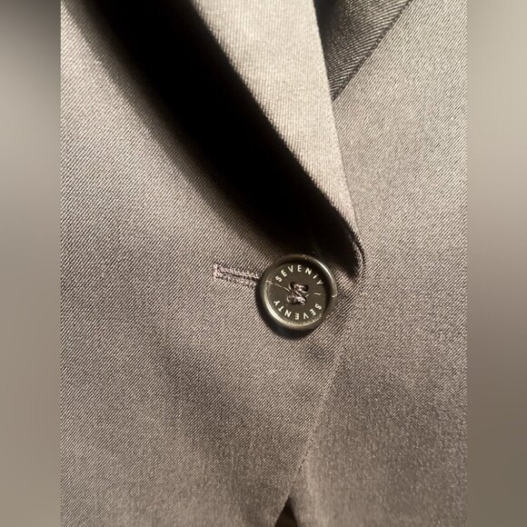 Seventy Black Blazer Notch Lapels pockets side zipper day 2 nite long sleeve 44 - Picture 5 of 6